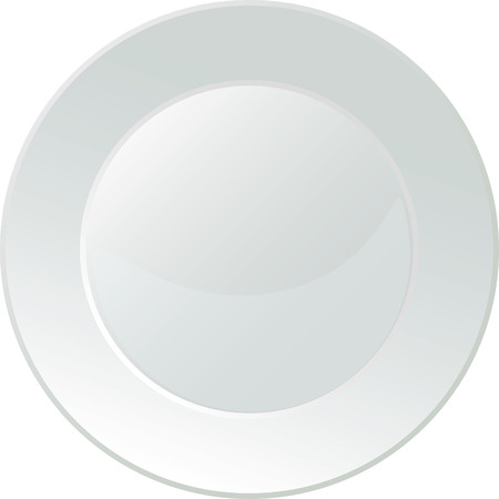 White porcelain serving platter with no decorationsのイラスト素材