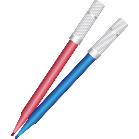 colored markers used in schools by children to draw and colorのイラスト素材