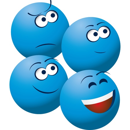 emoticons faces with various expressionsのイラスト素材