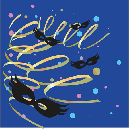 carnival party with confetti and streamersのイラスト素材