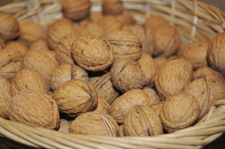 basket full of nuts to eat and nutcrackers to break