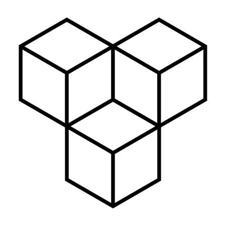 3d cube build box icon vectorのイラスト素材