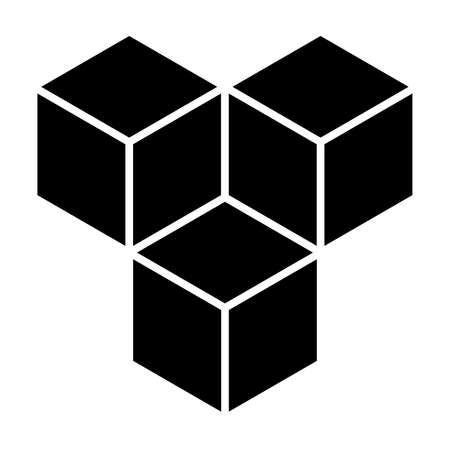 3d cube build box icon vectorのイラスト素材