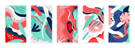Vector set abstract background colorful, Banner, Product, Cover, Template, Fashion, Fabric.のイラスト素材