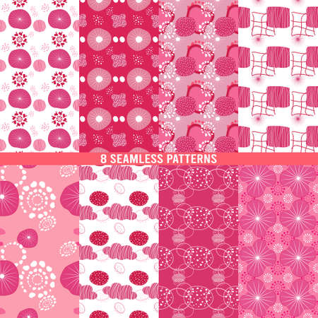 Abstract Geometric Seamless Pattern 8 Collection Design Background or Wallpaper.のイラスト素材
