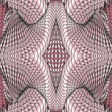 Kaleidoscopic pink pearl pattern. The image is computer graphics, created using various programs. It...