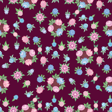 Floral seamless background  is computer graphics and can be used in the design of textiles, in the printing industry, in a variety of design projectsのイラスト素材