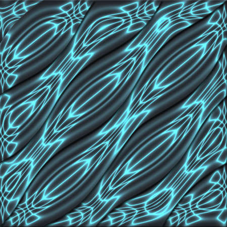 Turquoise abstract symmetric background is computer graphics and can be used in the design of textiles, in the printing industry, in a variety of design projectsの写真素材