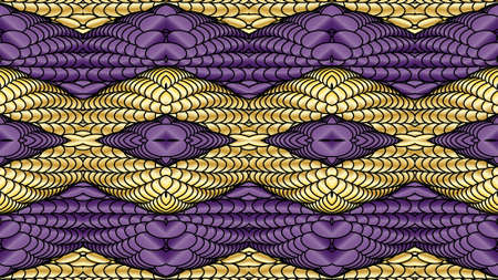 Gold and purple abstract symmetric backgrounds is computer graphics and can be used in the design of textiles, in the printing industry, in a variety of design projectsの写真素材
