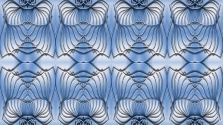 Blue abstract symmetric background is computer graphics and can be used in the design of textiles, in the printing industry, in a variety of design projectsの写真素材