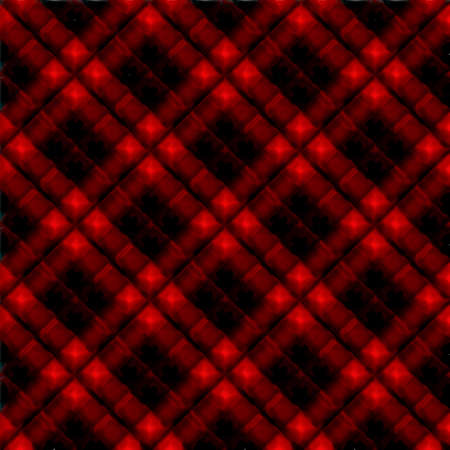Red and green stylized checkered background for prints, fabrics, designs, clothes. A cell is like a Scottish tartanの写真素材