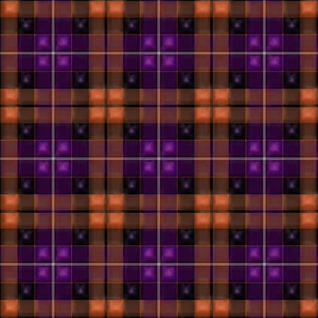 Purple stylized checkered background for prints, fabrics, designs, clothes. A cell is like a Scottish tartanの写真素材