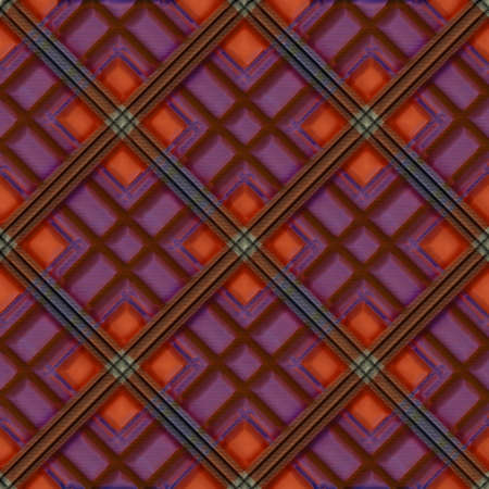 Red stylized checkered background for prints, fabrics, designs, clothes. A cell is like a Scottish tartanの写真素材