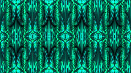 Abstract background with symmetrical patterns in green colors. Can be used for prints on fabrics and clothes, in the interior.の写真素材