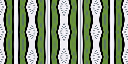 Abstract background with symmetrical patterns in green colors. Can be used for prints on fabrics and clothes, in the interior.の写真素材