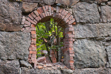 old destroyed stone wallの写真素材