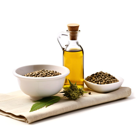 CBD oil in bottle on wooden backgrounds. hemp oil. AI generative. Generated AIの素材