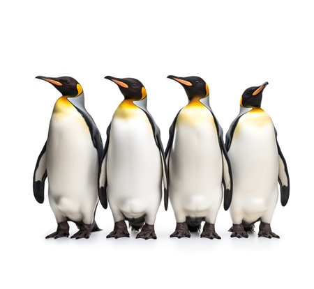 Penguins on white backgroundの素材