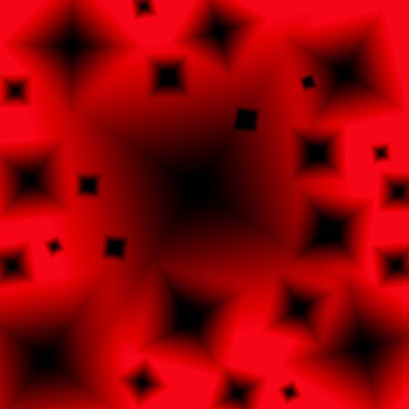 Abstract red background with black squares.の写真素材