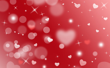 Black abstract blurred background, bokeh. Valentine's day wallpaper. Festive heart backgroundの写真素材