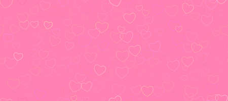 Seamless pattern of hearts on a pink background. Love symbol ornament minimalistic symmetrical...