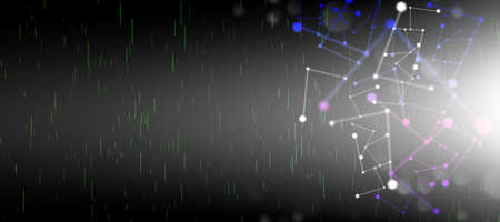 Geometric background with connecting dots and lines. Digital technology and communication concept. Abstract network.の写真素材