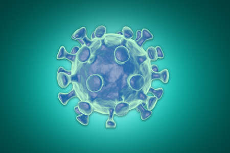 Pathogenic viruses causing infection in host organism, Viral disease outbreak, 3d illustrationの写真素材