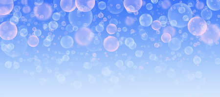 Multicolored soap bubbles, dark blue background. Template for cover, banner, flyer. Element for...