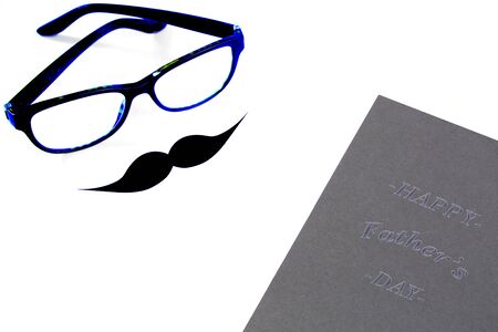Happy fathers day concept. Flyer, invitation, congratulations, poster design.の写真素材