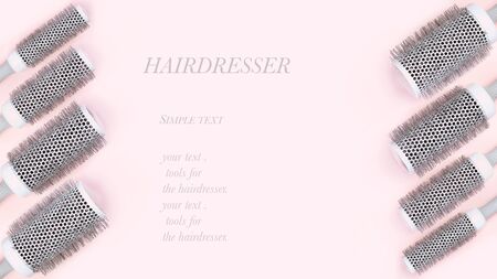 Several sizes brushings of hairdressers. for styling hairの写真素材
