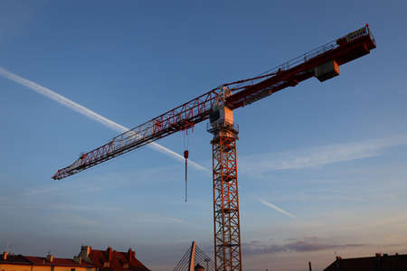 Liebherr construction crane on the bus station in Poland Opole 08.10.2020のeditorial素材