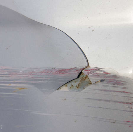 texture is damaged paintwork of the car, initial stage of corrosion. selective focus. High quality photoの写真素材
