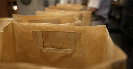 paper craft bags are for packaging. High quality photo.の写真素材