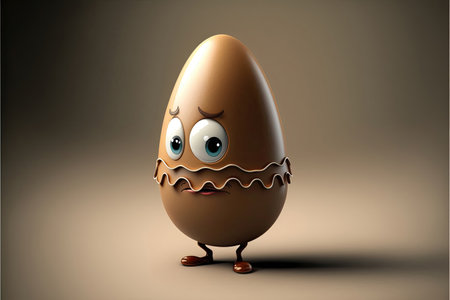 egg cartoon with big eyes. Generative AI.High quality photo