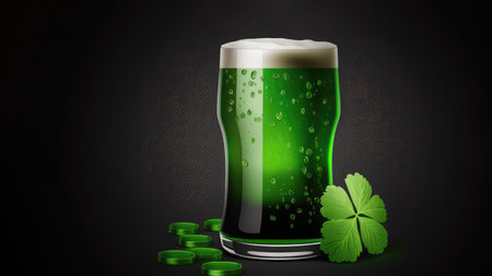 drinks, clover. Celebration of Saint Patrick Day. generative AI