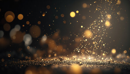 golden glitter defocused abstract twinkly lights background. generative AIの写真素材