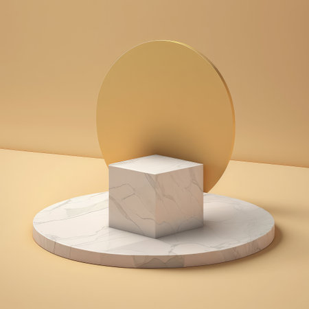 cosmetic bottle podium on a beige background. small cosmetic background for product presentation. Generative AIの写真素材