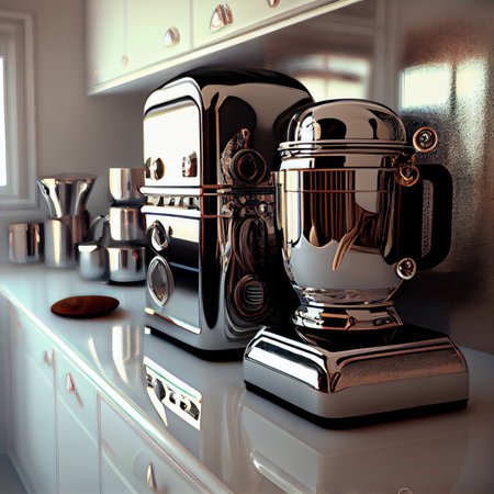 futuristic metal kitchen. equipment and design. generative AIの写真素材