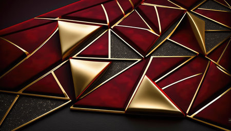 luxury wallpaper. dark red stone and golden abstract background texture. Dark red stone with luxurious golden lines.Generative AIの写真素材