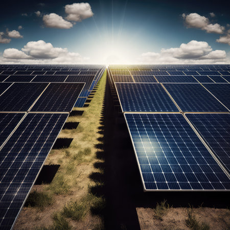 solar panels, solar power plant. Blue solar panels. Alternative source of electricity. Solar farm....