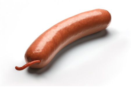 assortment of grilled sausages insulated on a white background. generative AIの素材