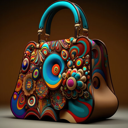 extravagant leather bag. model generated by AIの写真素材