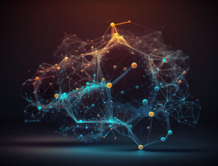 3D Hologram Abstract Background Network Connection. generative AIの素材