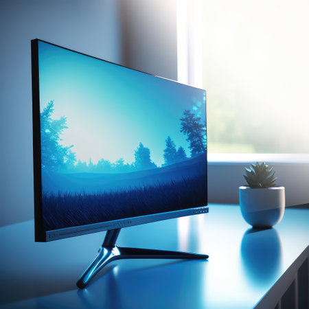 shot of a desktop computer in a creative modern office. mocap. generative AI.High quality illustration,の素材