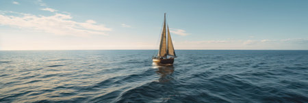 sailing yacht in the sea on a sunny day .concept of travel and sailing. generative AIの素材