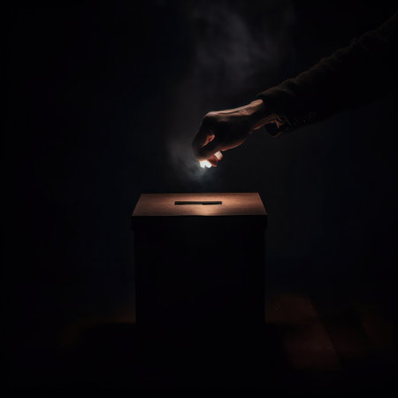 free elections. the hand that lowered the ballot into the voting box.freedom and the will of the people. generative AIの素材