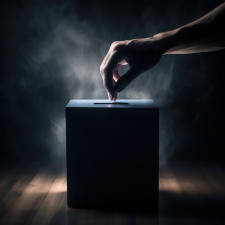 free elections. the hand that lowered the ballot into the voting box.freedom and the will of the people. generative AIの素材