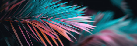 abstract background with leaves of exotic plants. Nature concept. generative AIの素材