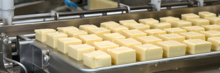 Industrial production of butter and margarine. very tasty and healthy dairy product. Generative AIの素材