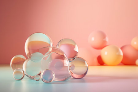 background or wallpaper.glass beads on a delicate pastel background. Generative AIの素材